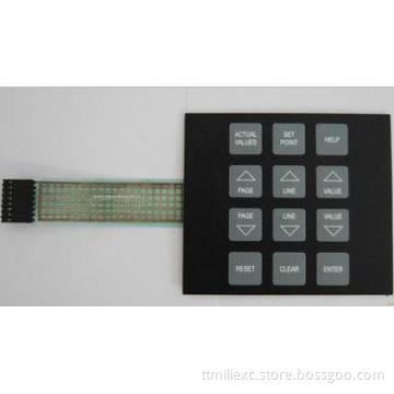 Black 12 keys PC Flexible Waterproof Membrane Switches for